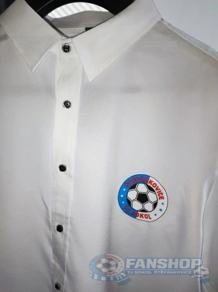 Pánská košile TJ Sokol Štěpánkovice bílá – dlouhý rukáv, logo klubu